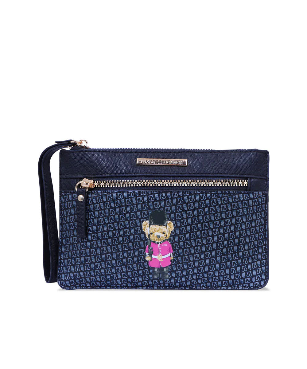 Hamster London Ted H Limited Edition Double Zip Pouch Black