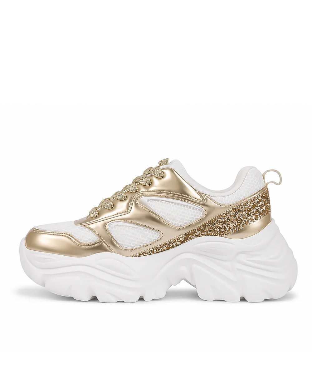 Hamster London Marcella Glitz Party Gold Sneakers