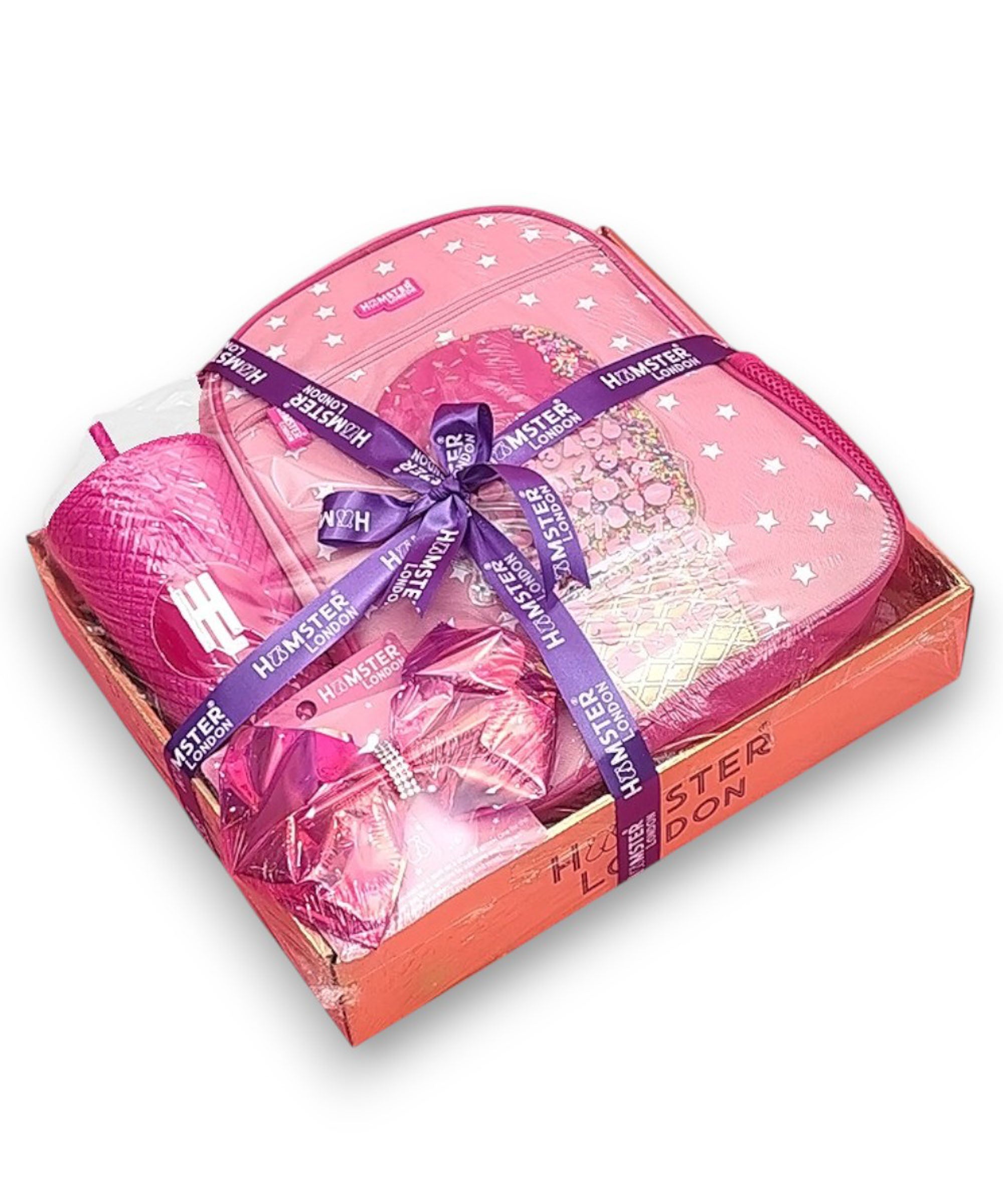Hamster London Premium Pink Gift Hamper with Sipper, Hair Clip & Sling Bag