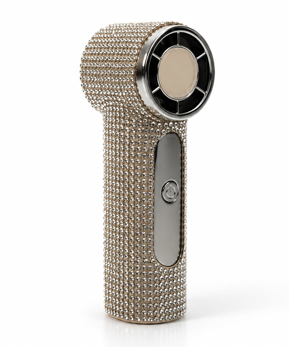 Hamster London Crystal Glam Compress Handheld Fan – Silver