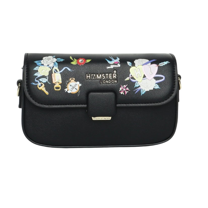 Hamster London Millionaire Victoria Crossbody Black