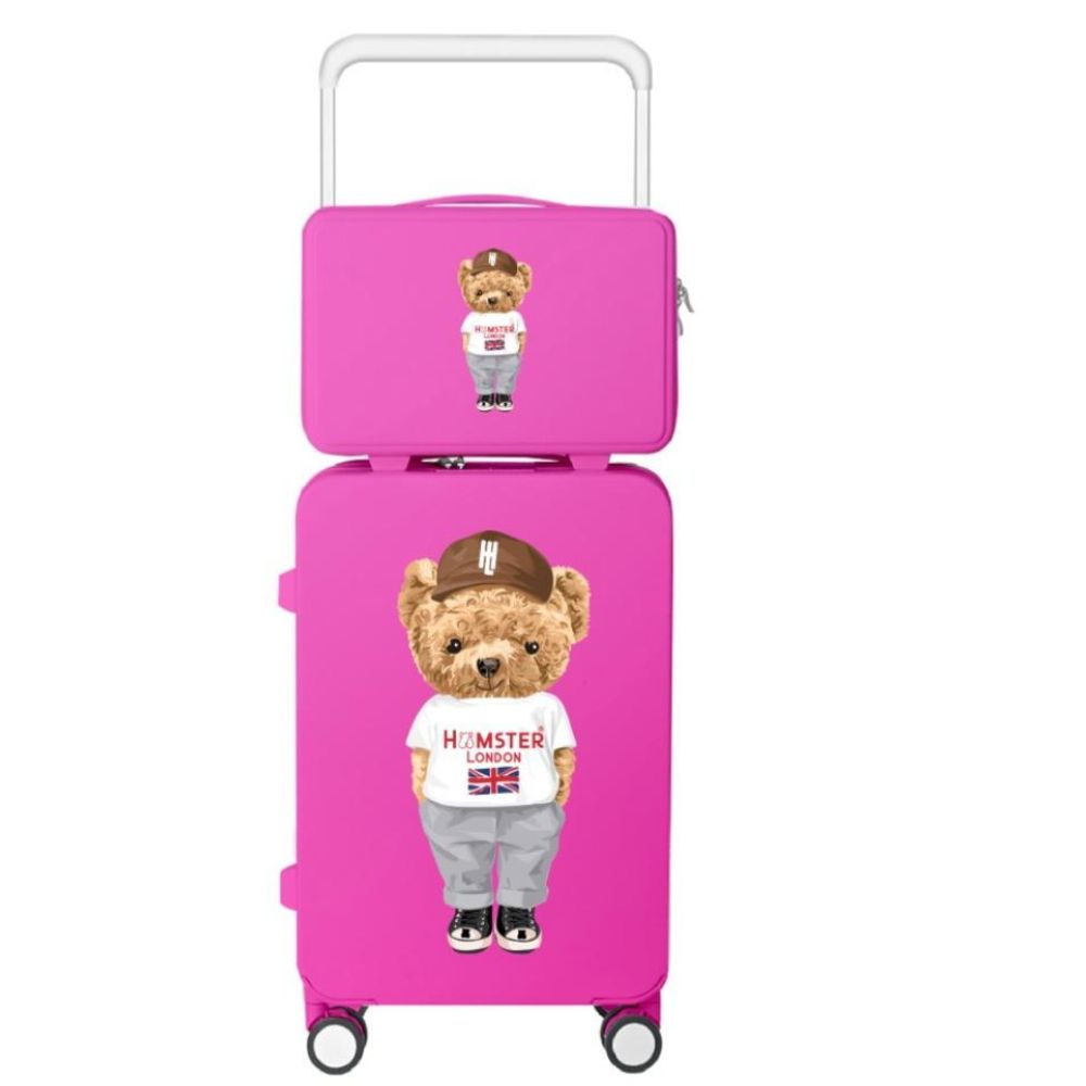 Hamster London Ted H Luggage Combo Hot Pink – 20in + 14in