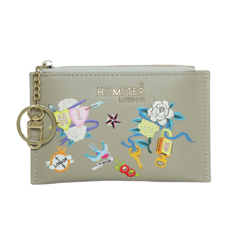 Hamster London Millionaire Victoria Card Case With Zip Grey