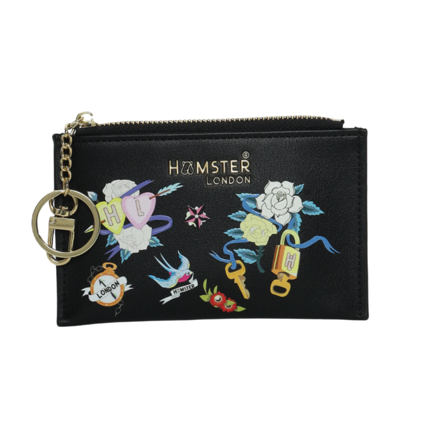 Hamster London Millionaire Victoria Card Case With Zip Black