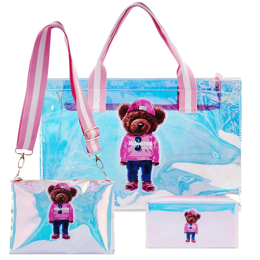 Hamster London Gift Hamper Ted H Pink Combo Tote, Sling and Pouch