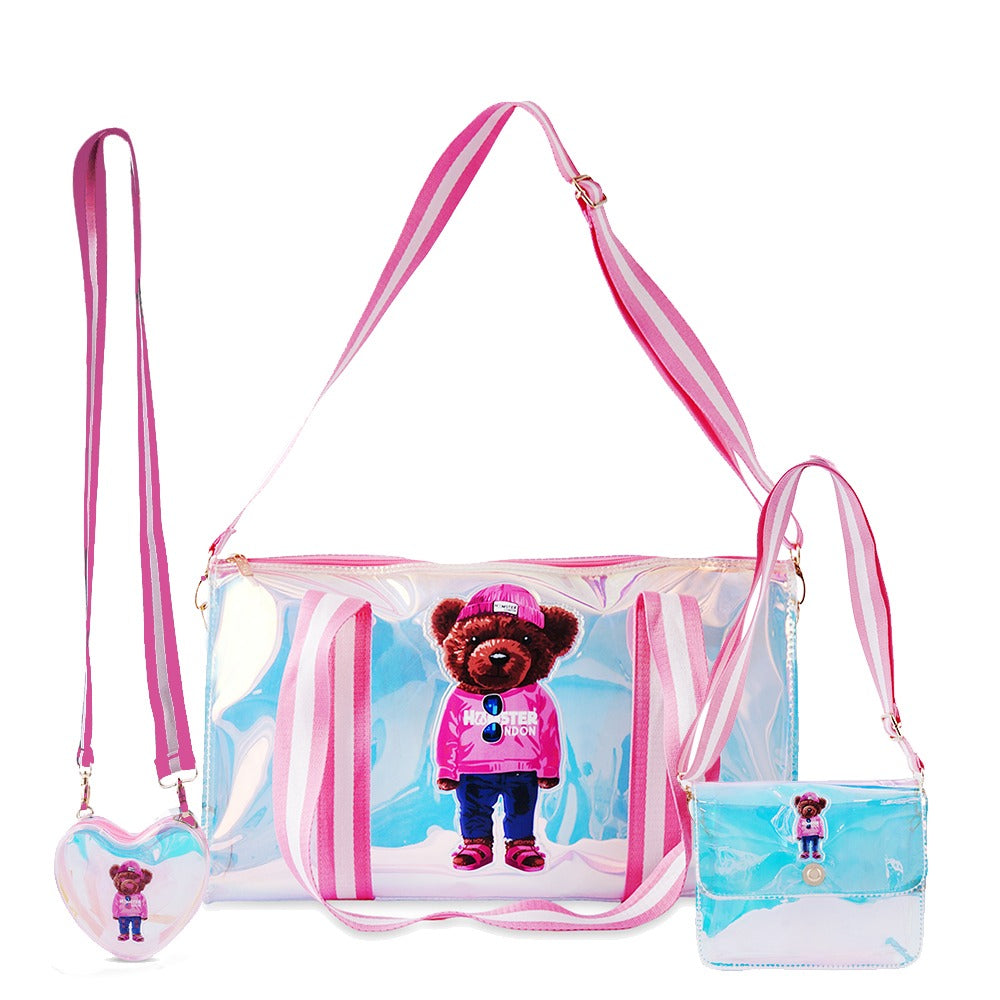 Hamster London Gift Hamper Ted H Sling Pink Combo Duffle, Sling & Heart Sling