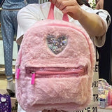 Hamster PC Pink Fur Heart Backpack