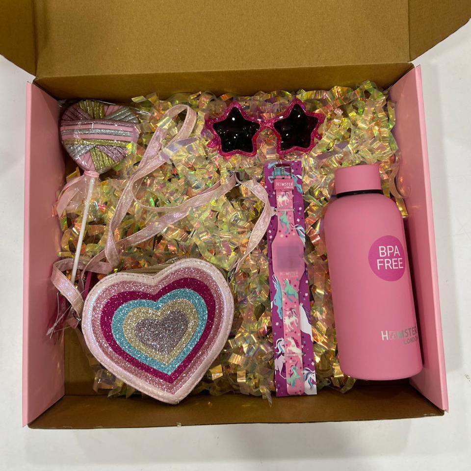 Hamster London Gift Hamper Disco Mob Combo Heart Sling + Flip Watch + Sunglass + Bottle + Hair Band