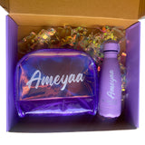 Hamster London Diwali Exclusive Personalized Gift Hamper Shell Pouch With Sipper Purple