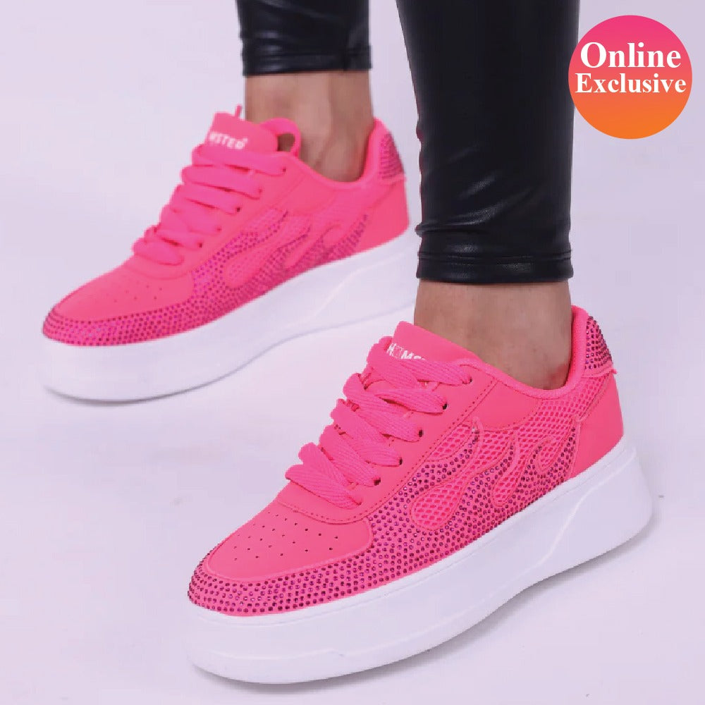 Hamster London Marcella Fire Hot Pink Party Sneakers