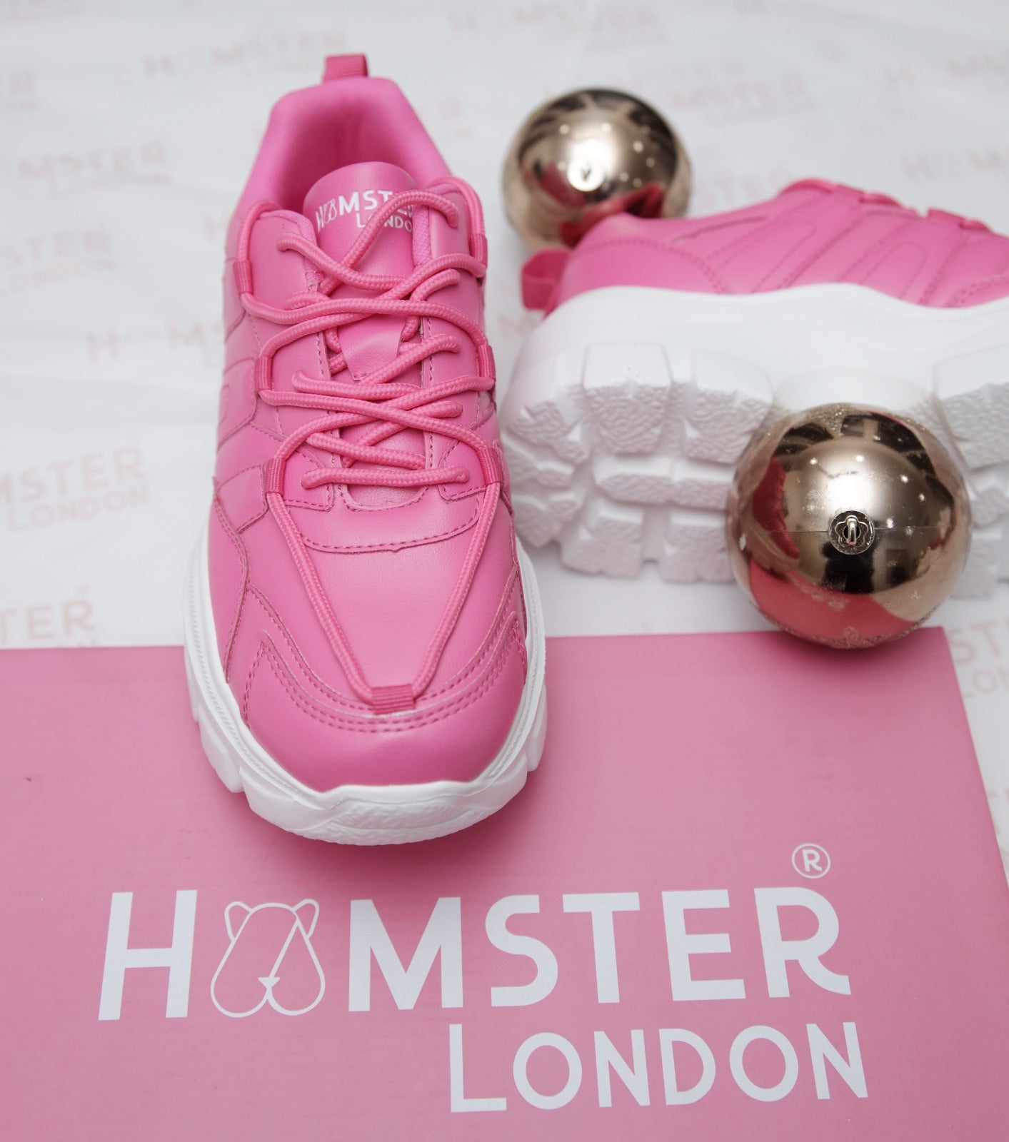 Hamster London Mousehole Hot Pink Party Sneakers