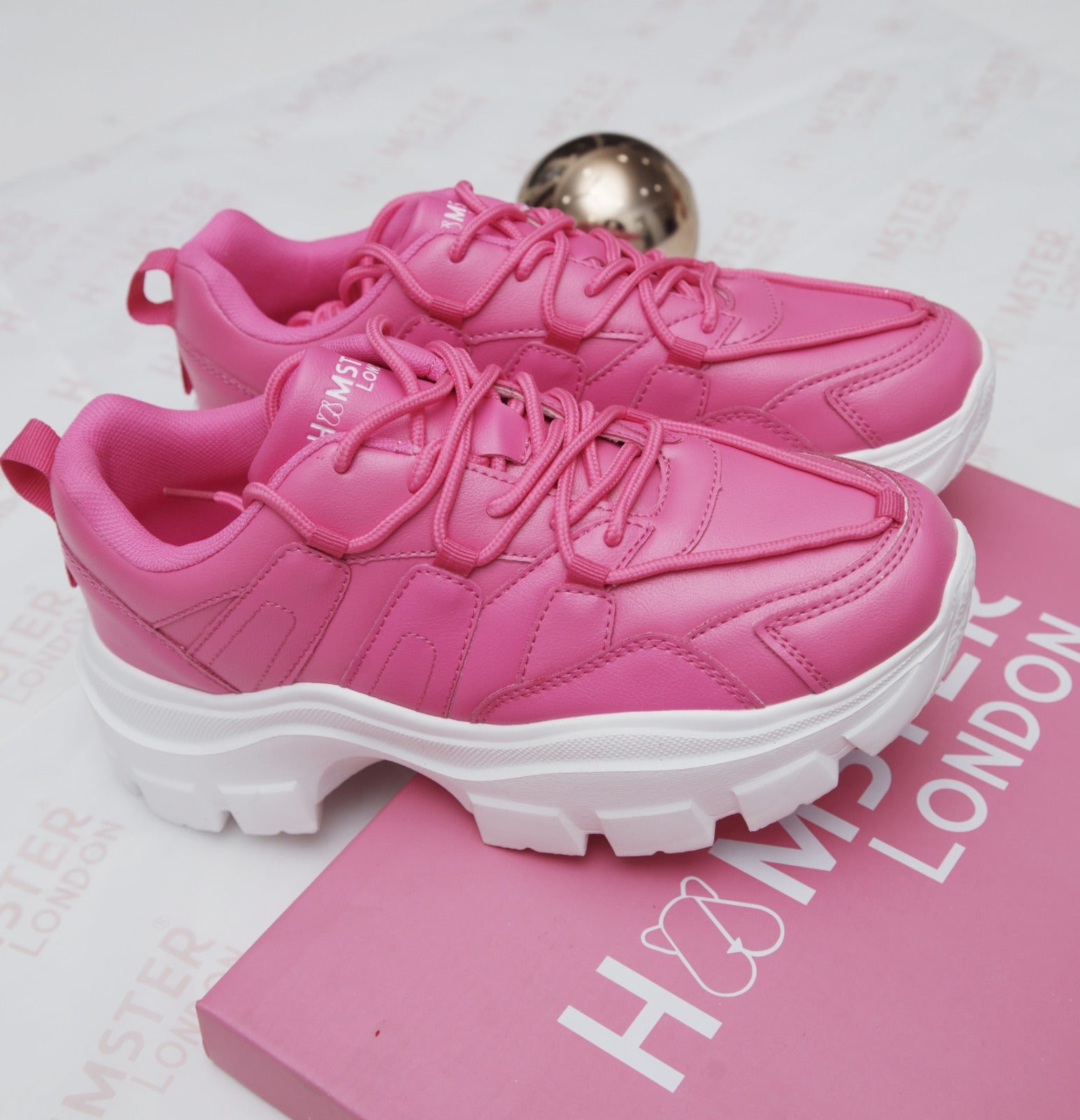 Hamster London Mousehole Hot Pink Party Sneakers