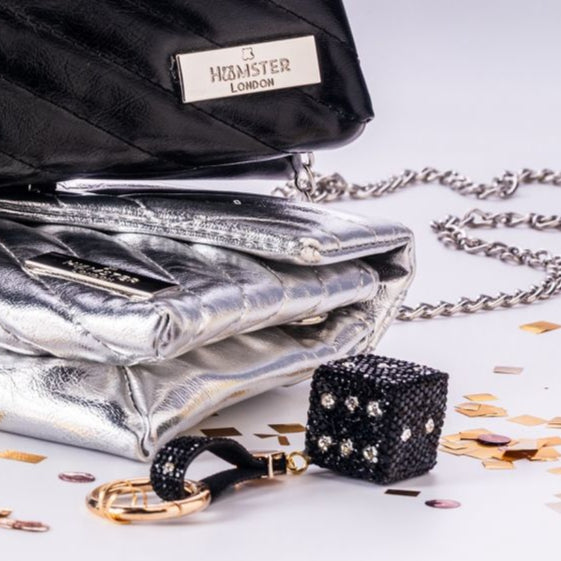Hamster London Trinkets Dice Key Charm Black