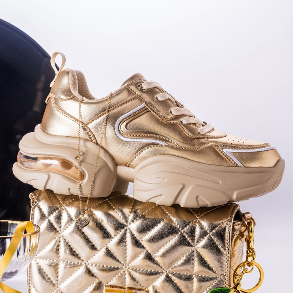 Hamster London Matte Gold Party Sneakers
