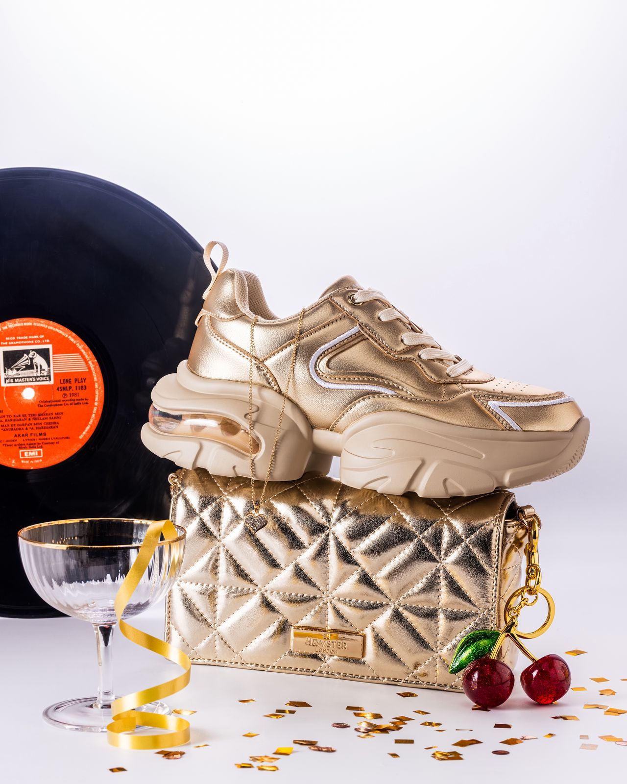 Hamster London Matte Gold Party Sneakers