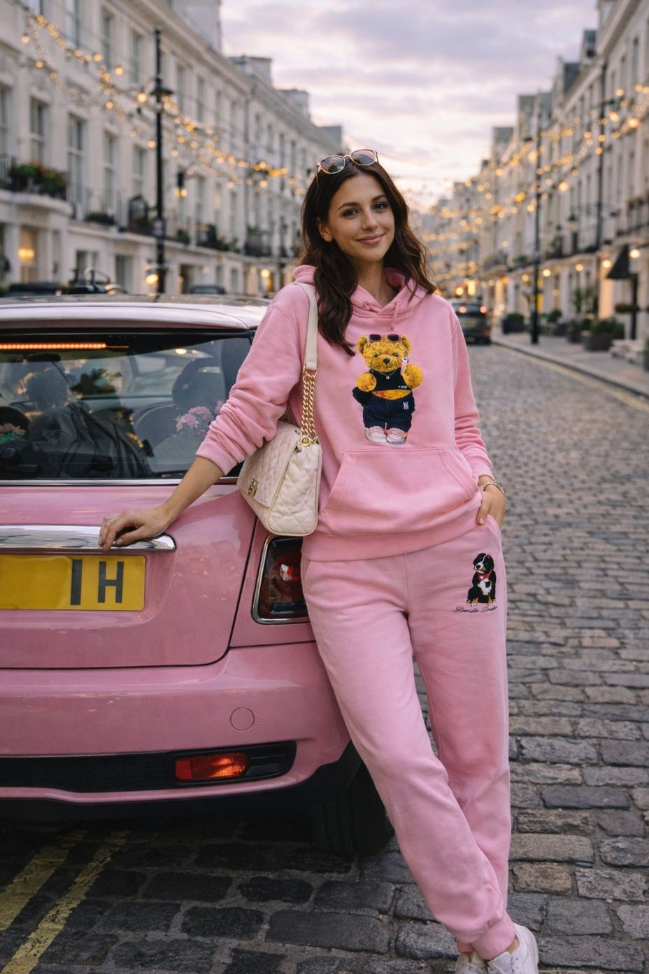 Hamster London Ted H Holiday Pink Hoodie & Lower Cord Set