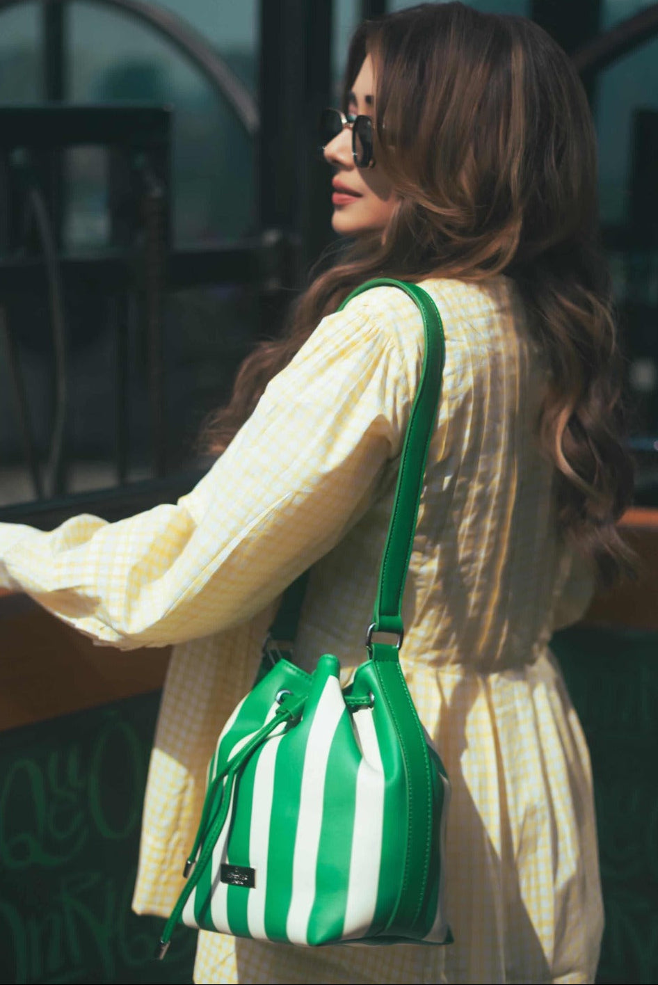 Hamster London Urban Eden Shoulder Bag Green/White