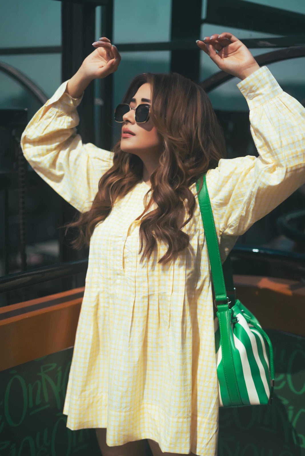 Hamster London Urban Eden Shoulder Bag Green/White