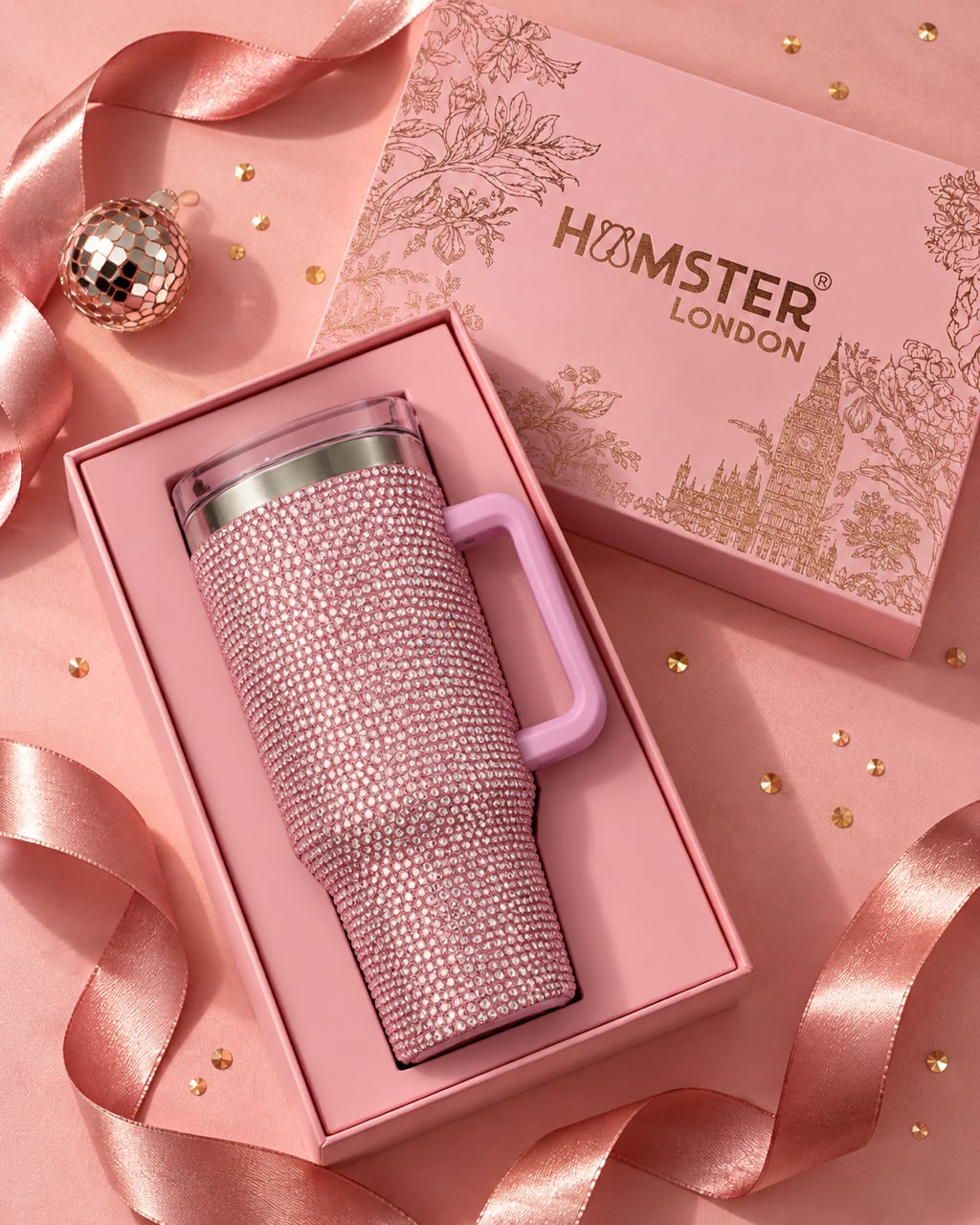 Hamster London Cystal Gem Tumbler Pink