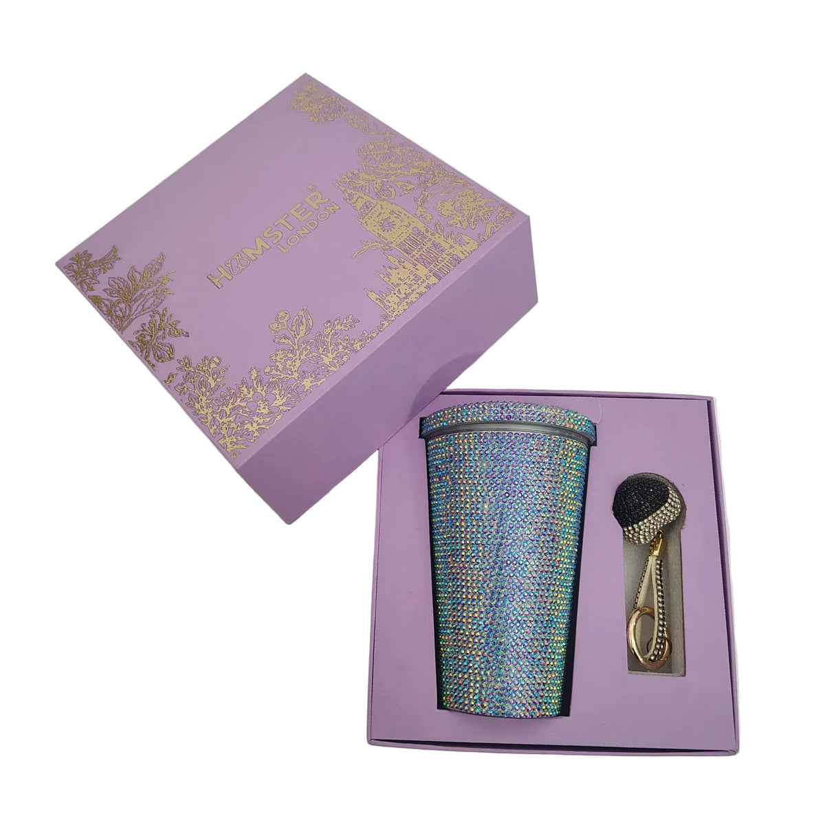 Hamster London Crystal Gem Bottle With Charm Purple 500 ml