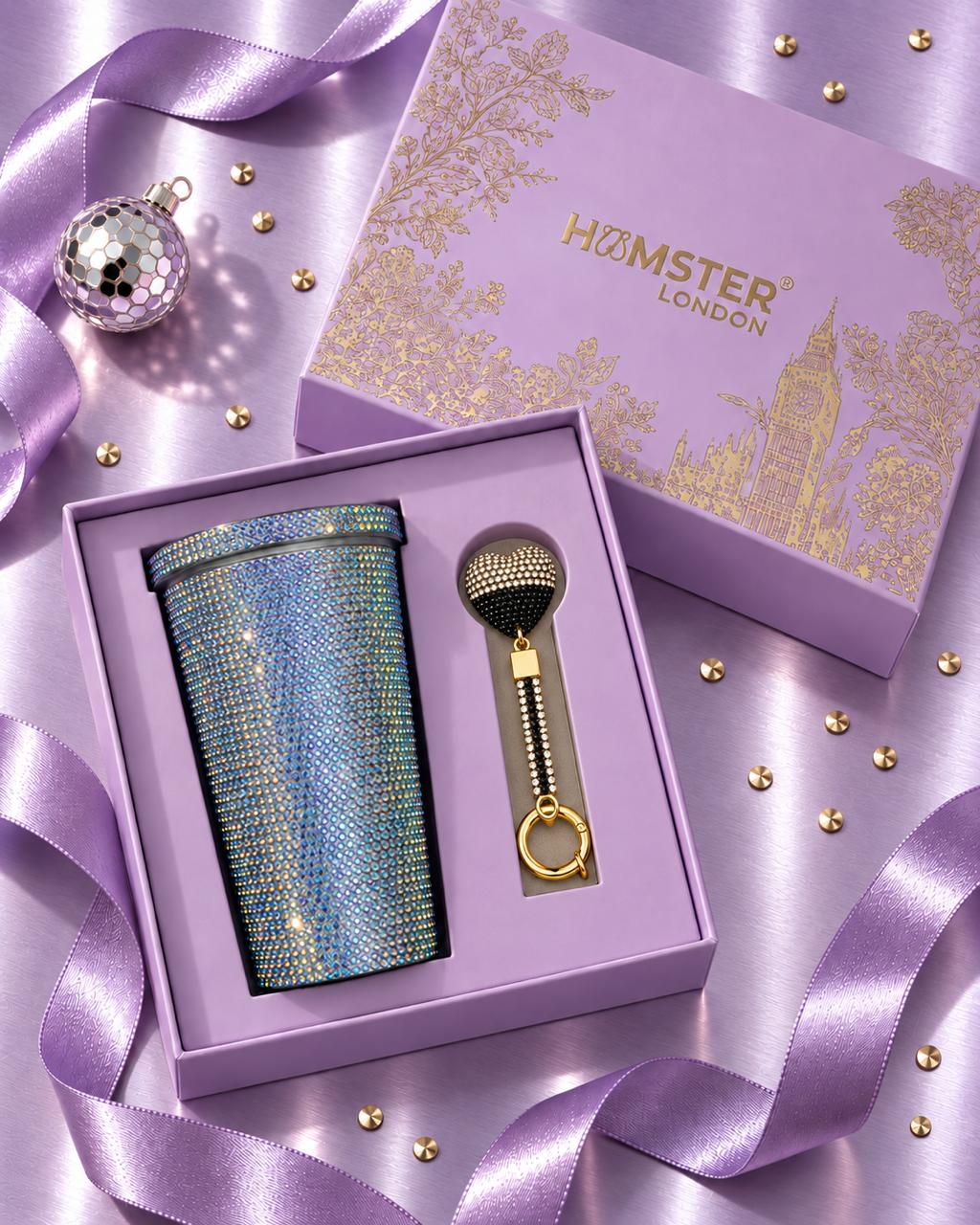 Hamster London Crystal Gem Sipper With Charm Purple