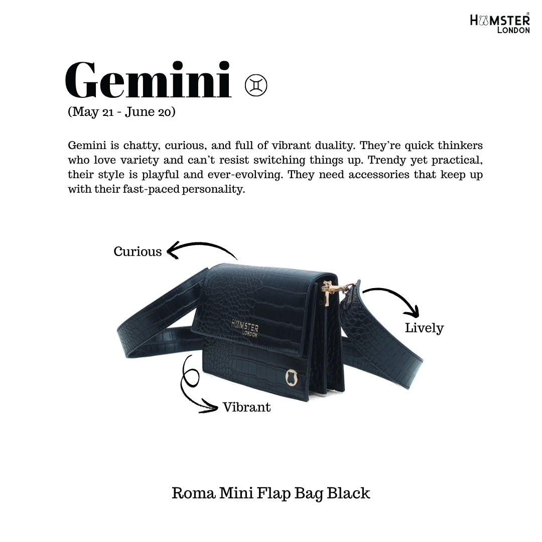 Hamster London Roma Mini Flap Bag Black