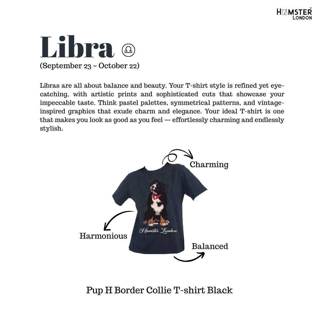 Hamster London Pup H Border Collie T-shirt Black