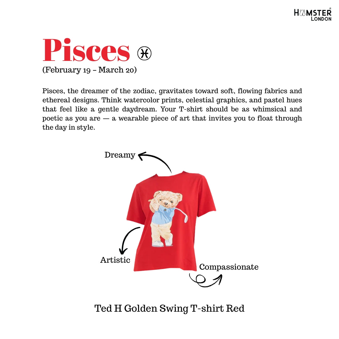 Hamster London Ted H Golden Swing T-shirt Red
