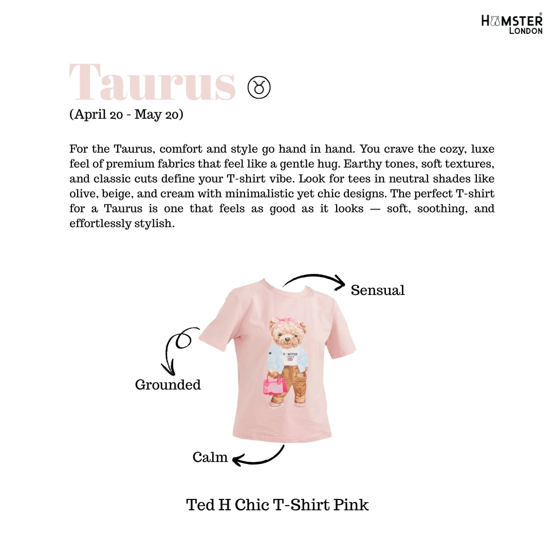 Hamster London Ted H Chic T-Shirt Pink