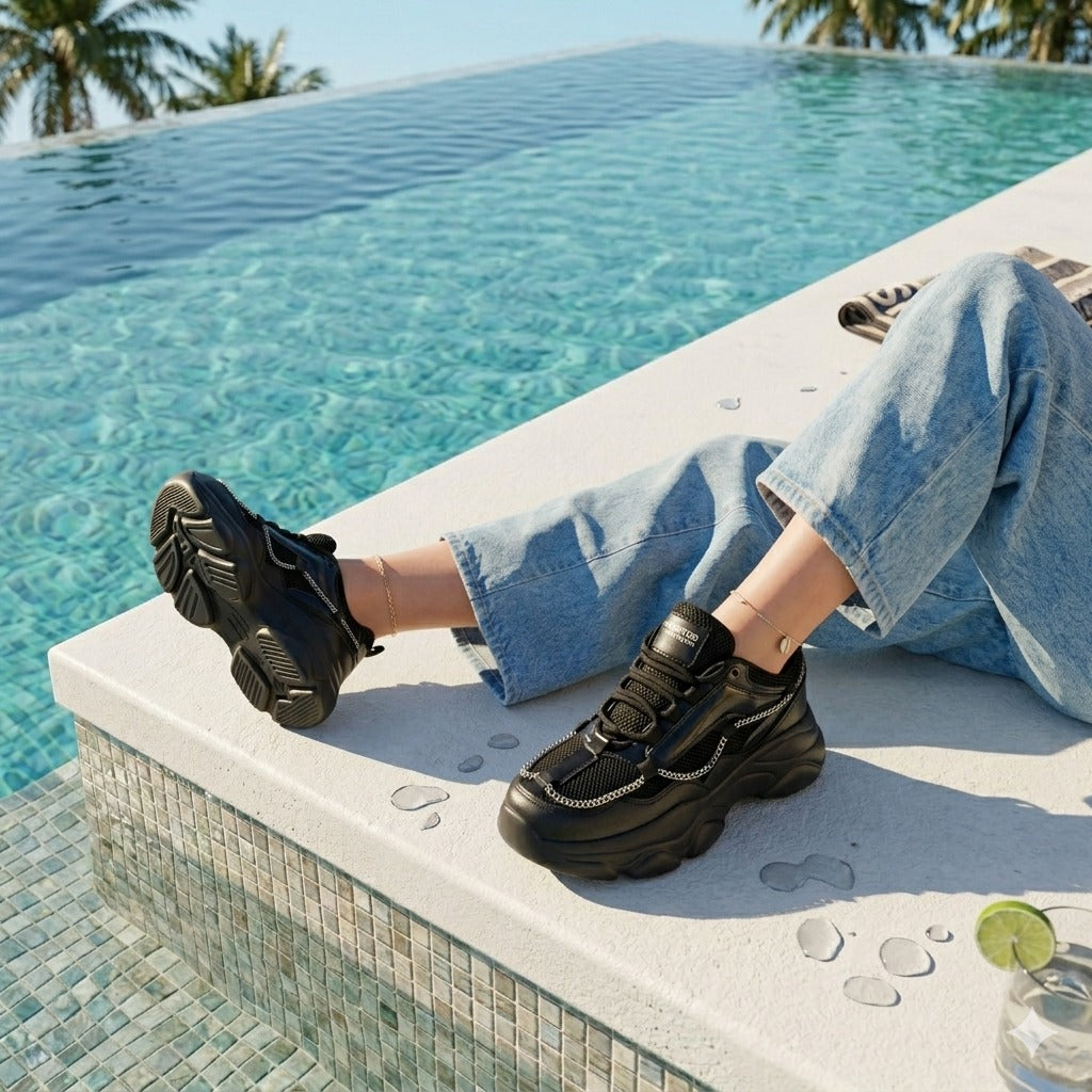Hamster London Mousehole Black Party Sneakers