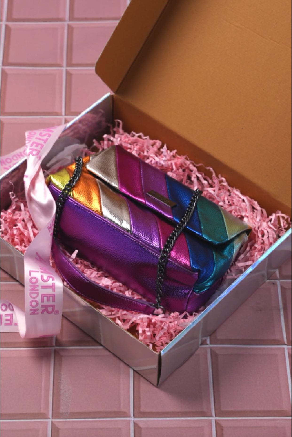 Hamster London Beverley Rainbow Wave Handbag