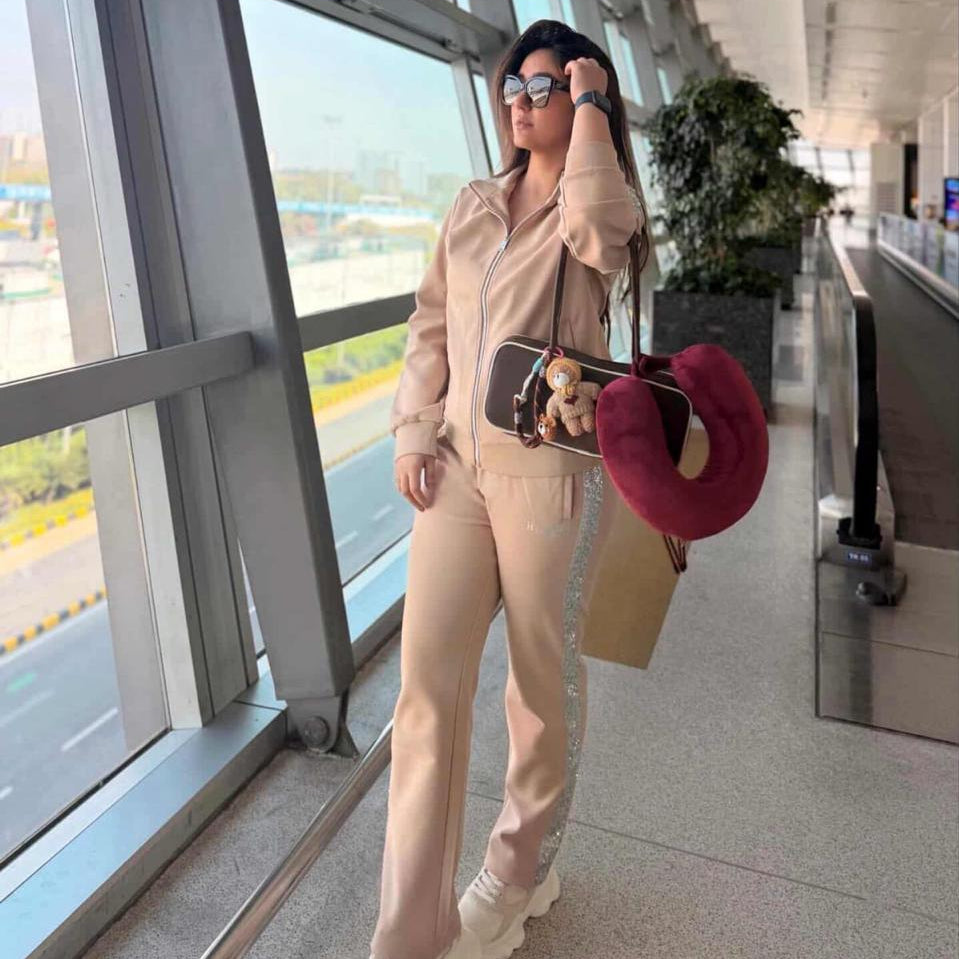 Hamster London Bling Zipper Jacket & Lowers Set Beige