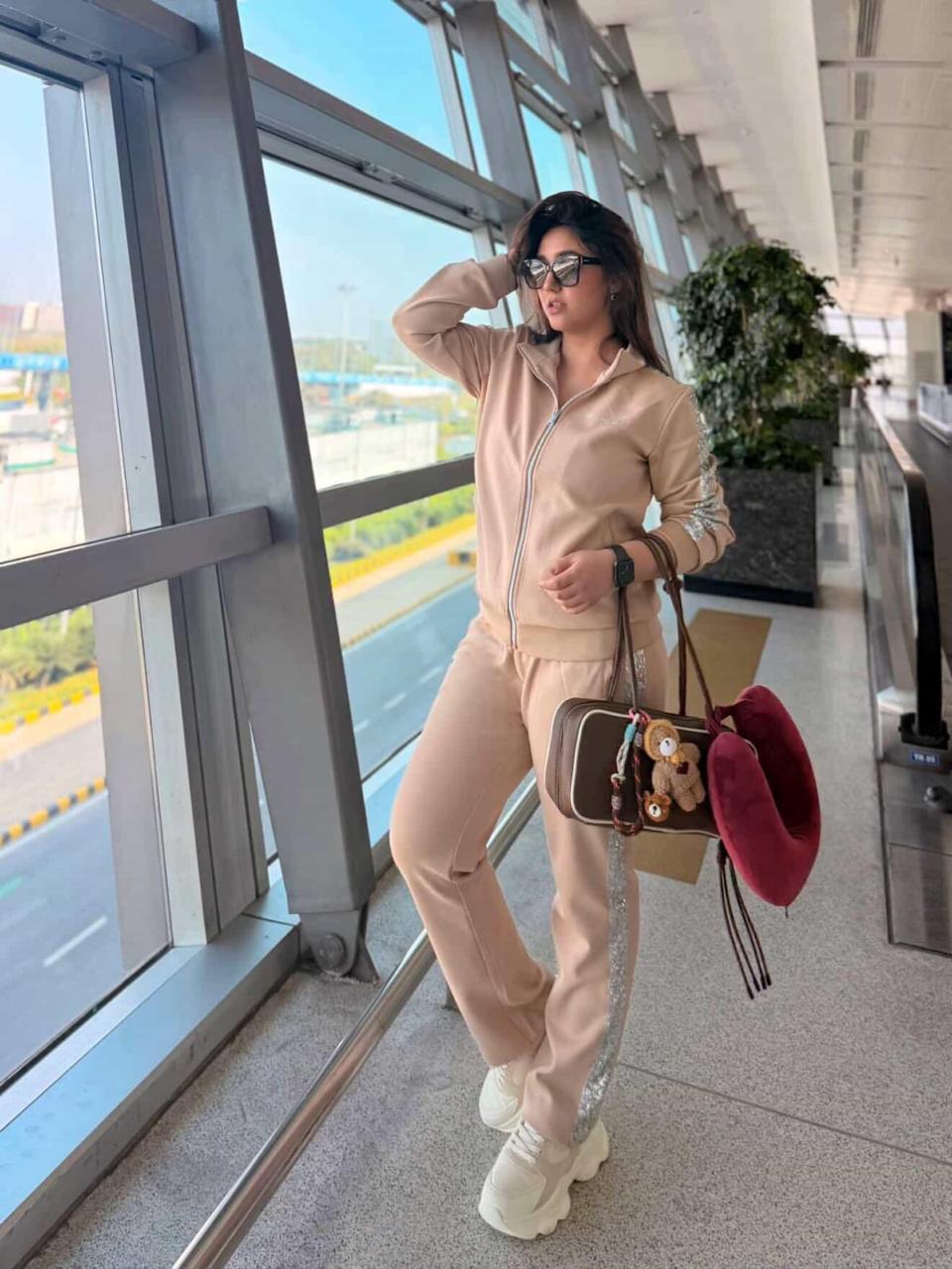 Hamster London Bling Zipper Jacket & Lowers Set Beige