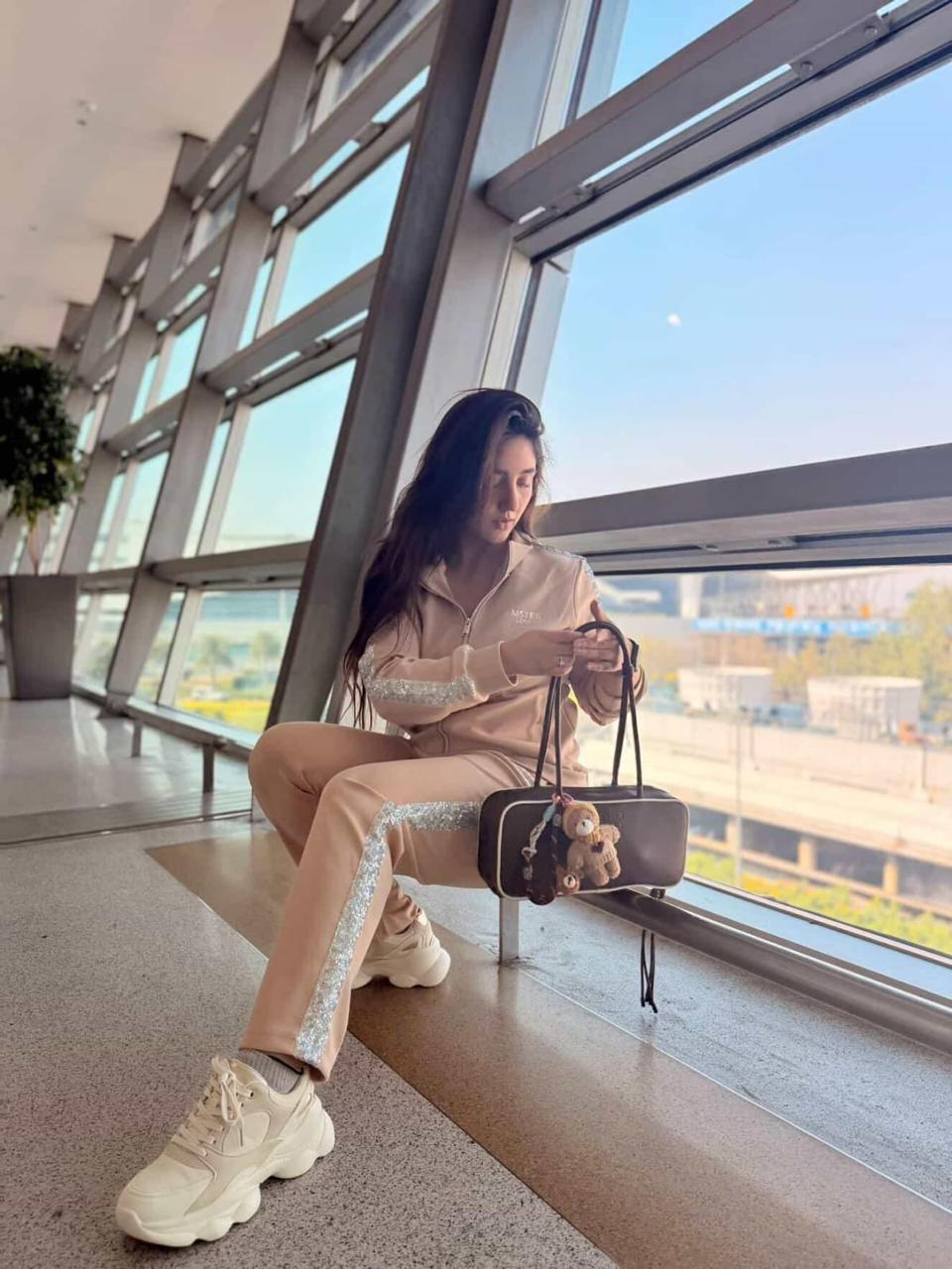 Hamster London Bling Zipper Jacket & Lowers Set Beige