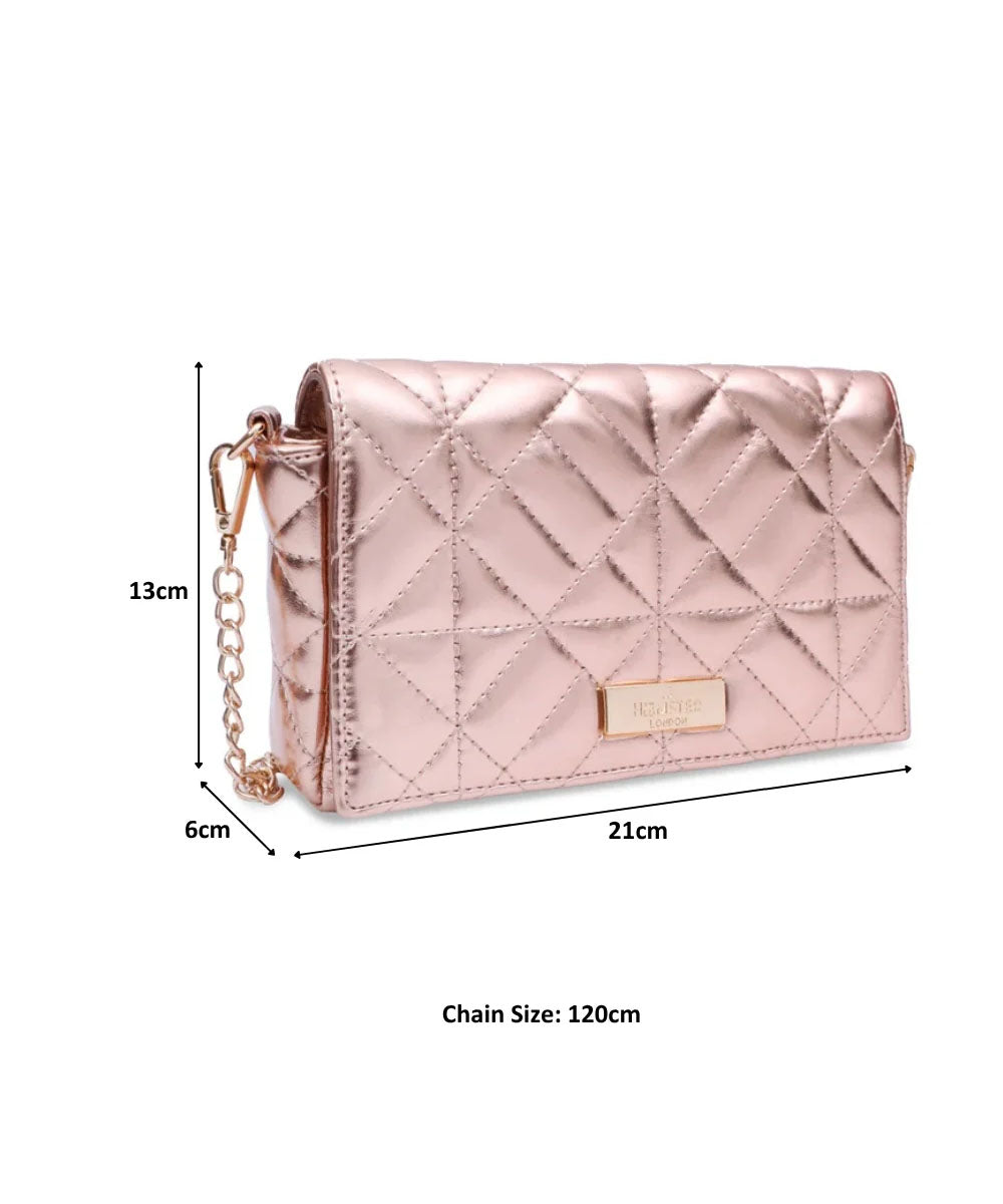 Hamster London Beverley Mosaic Crossbody Rose Gold