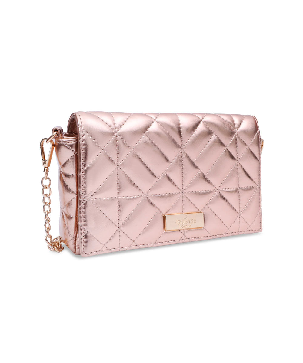 Hamster London Beverley Mosaic Crossbody Rose Gold