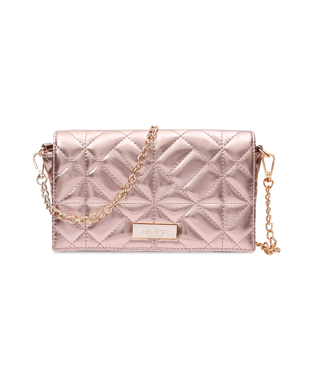 Hamster London Beverley Mosaic Crossbody Rose Gold