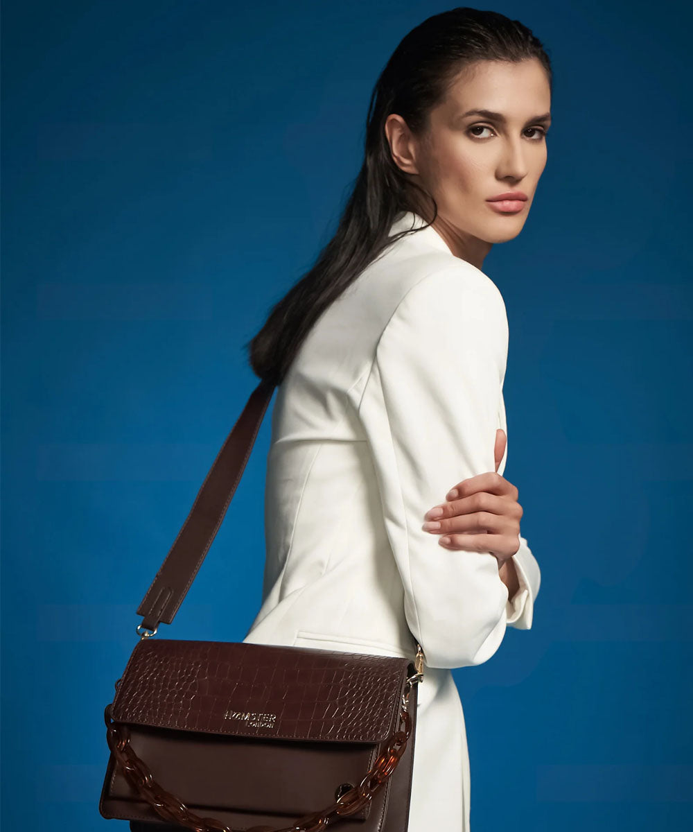 Hamster London Roma Flap Bag Brown
