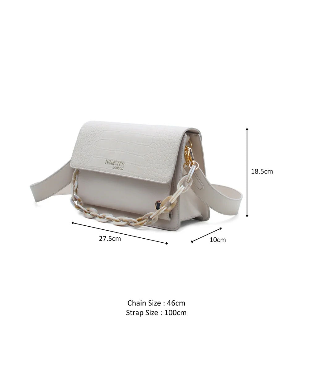Hamster London Roma Flap Bag Beige