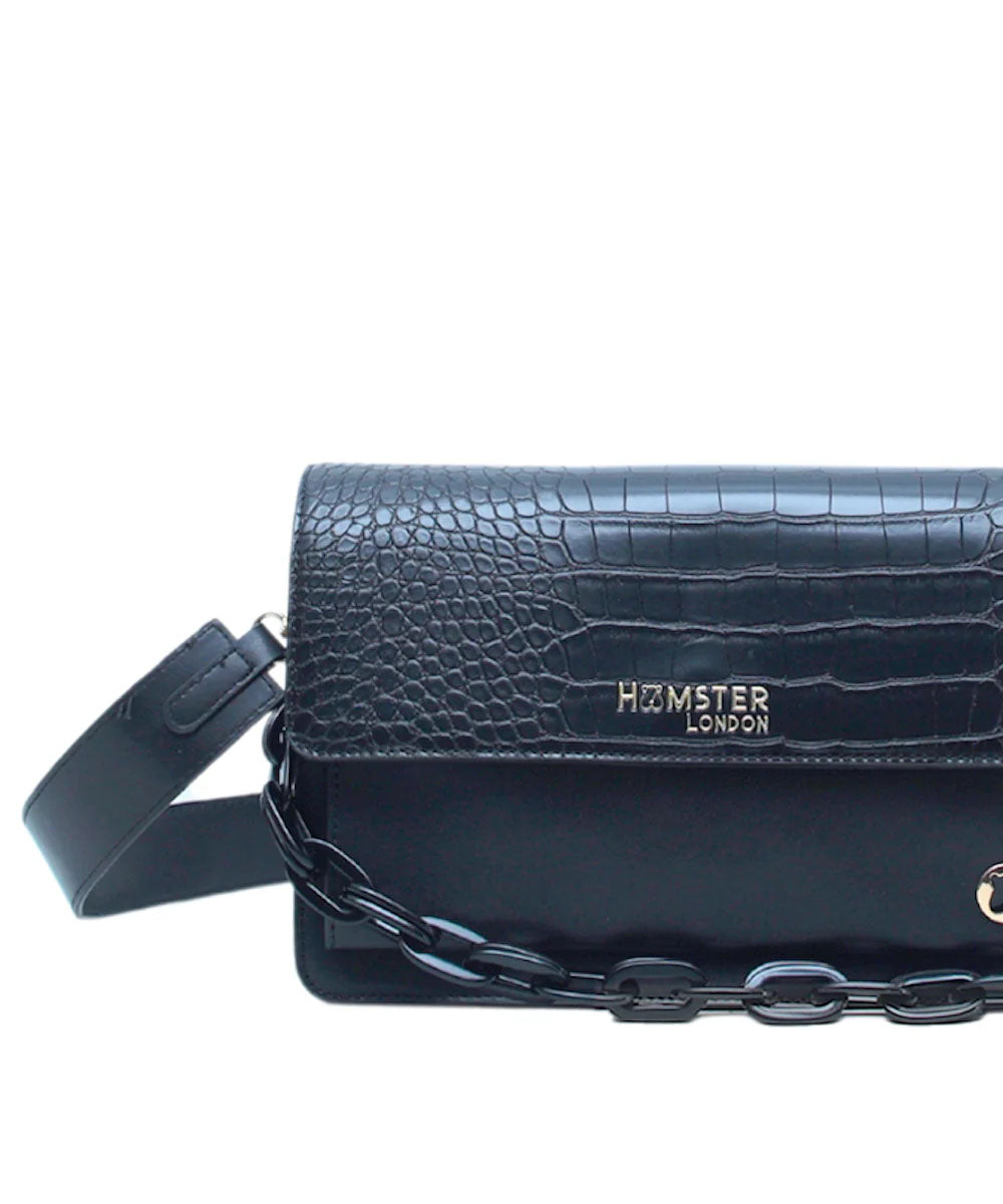 Hamster London Roma Flap Bag Black