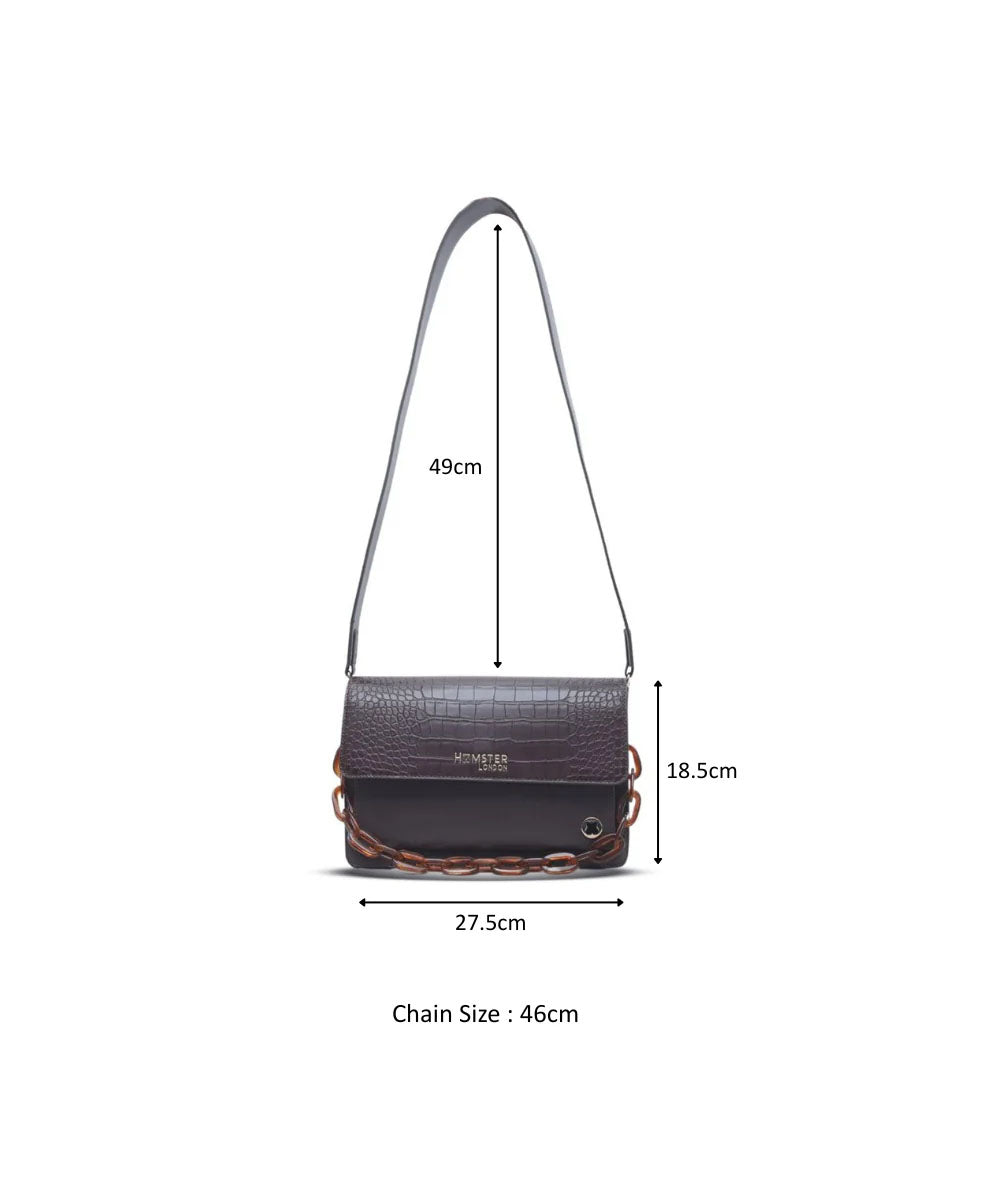 Hamster London Roma Flap Bag Brown