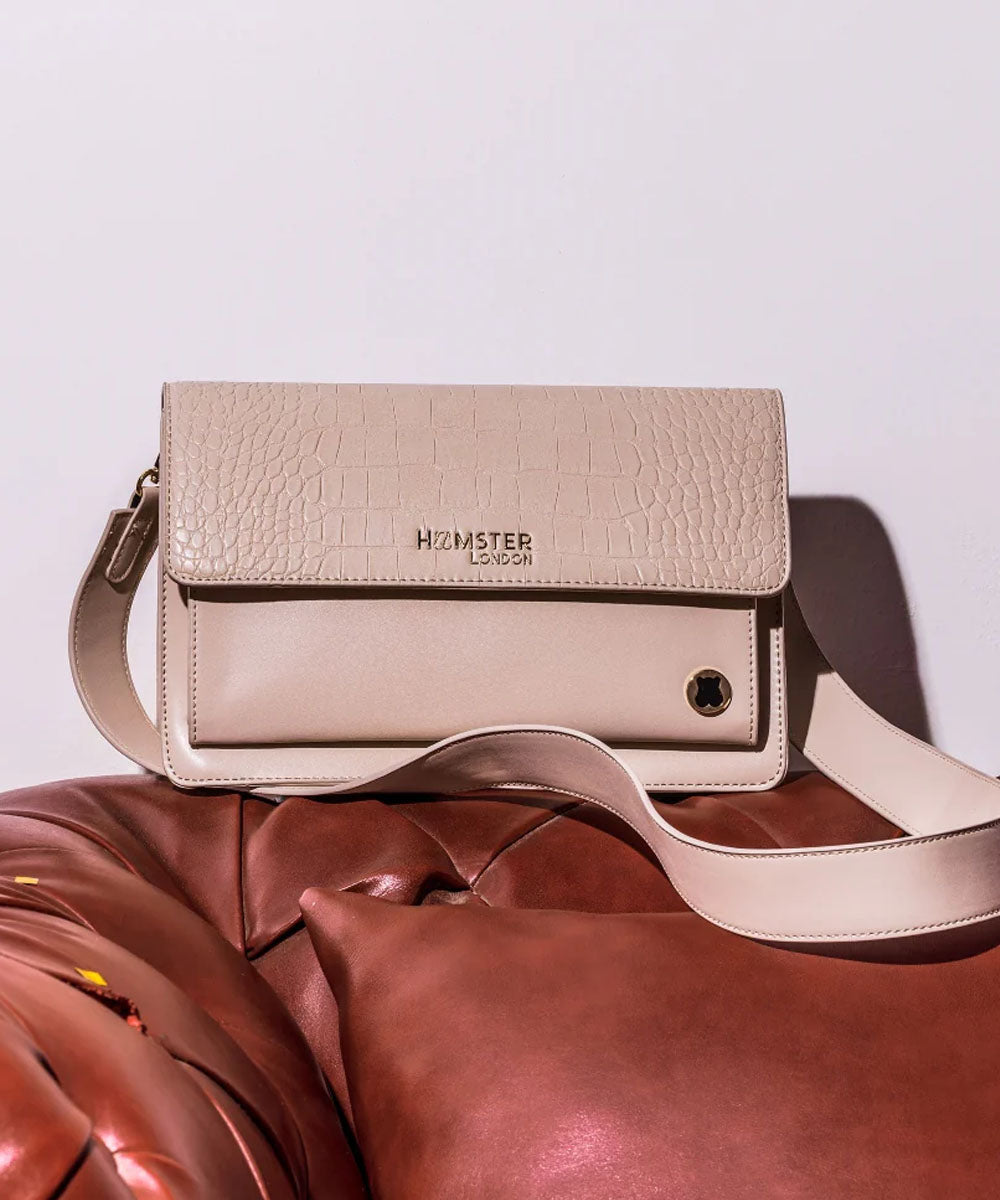 Hamster London Roma Flap Bag Beige