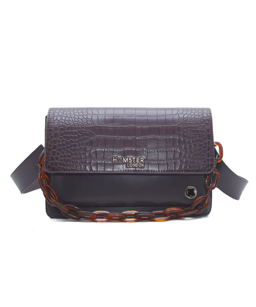 Hamster London Roma Flap Bag Brown
