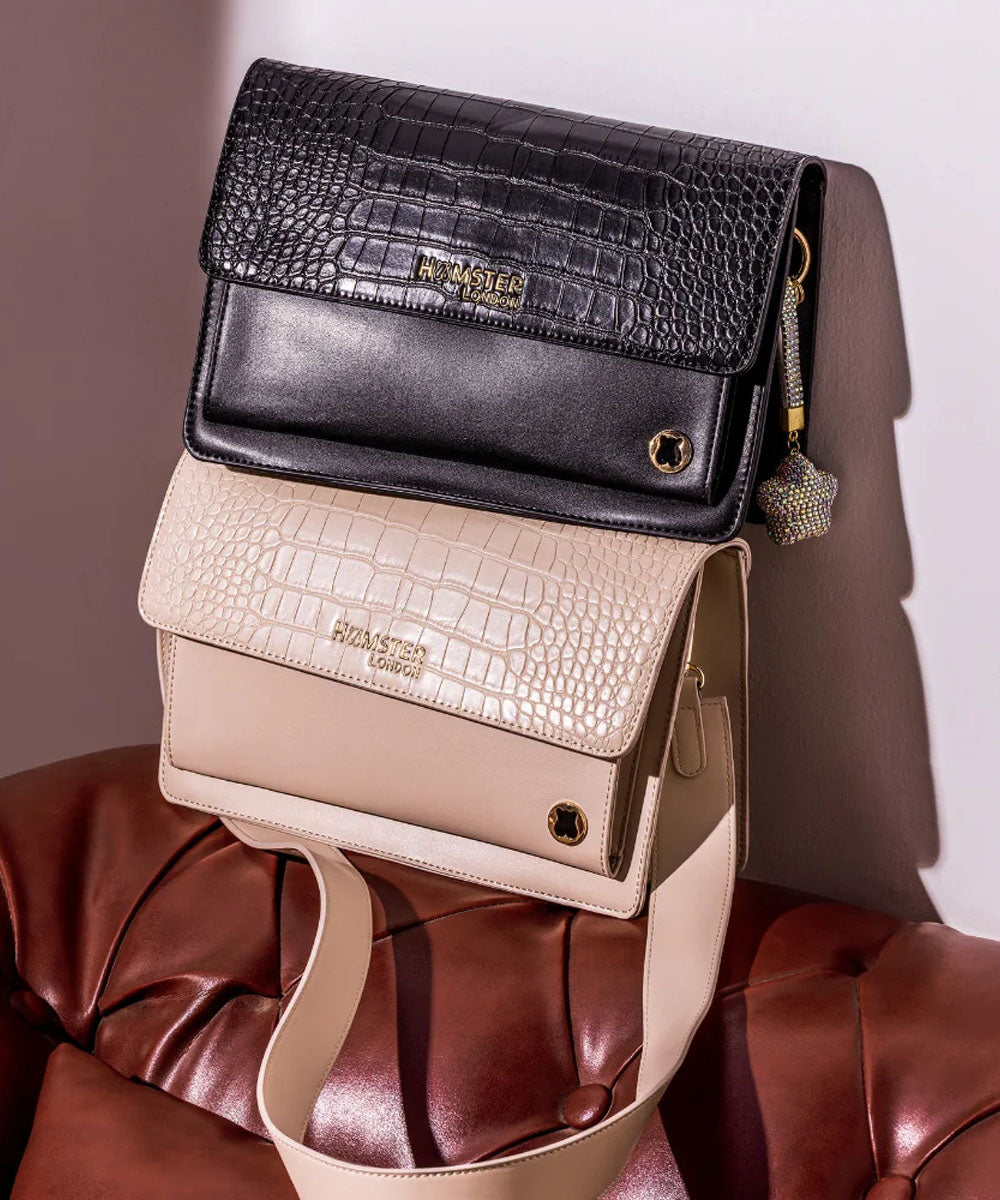 Hamster London Roma Flap Bag Black
