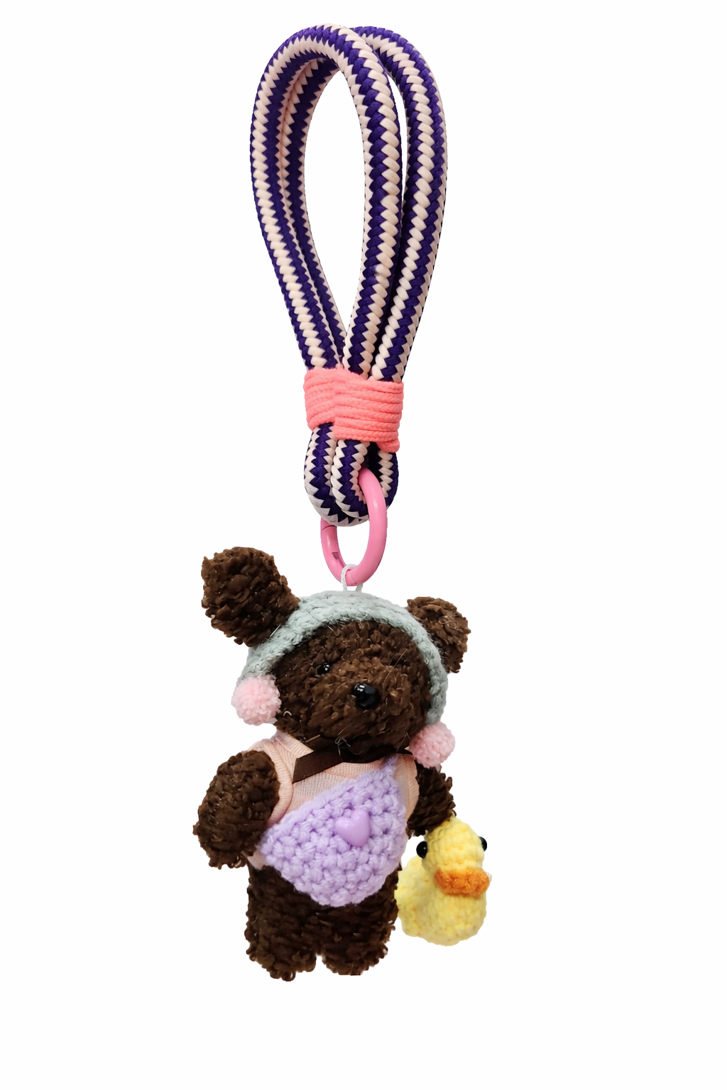 Hamster London Teddy Brown Duck Bag Keycharm