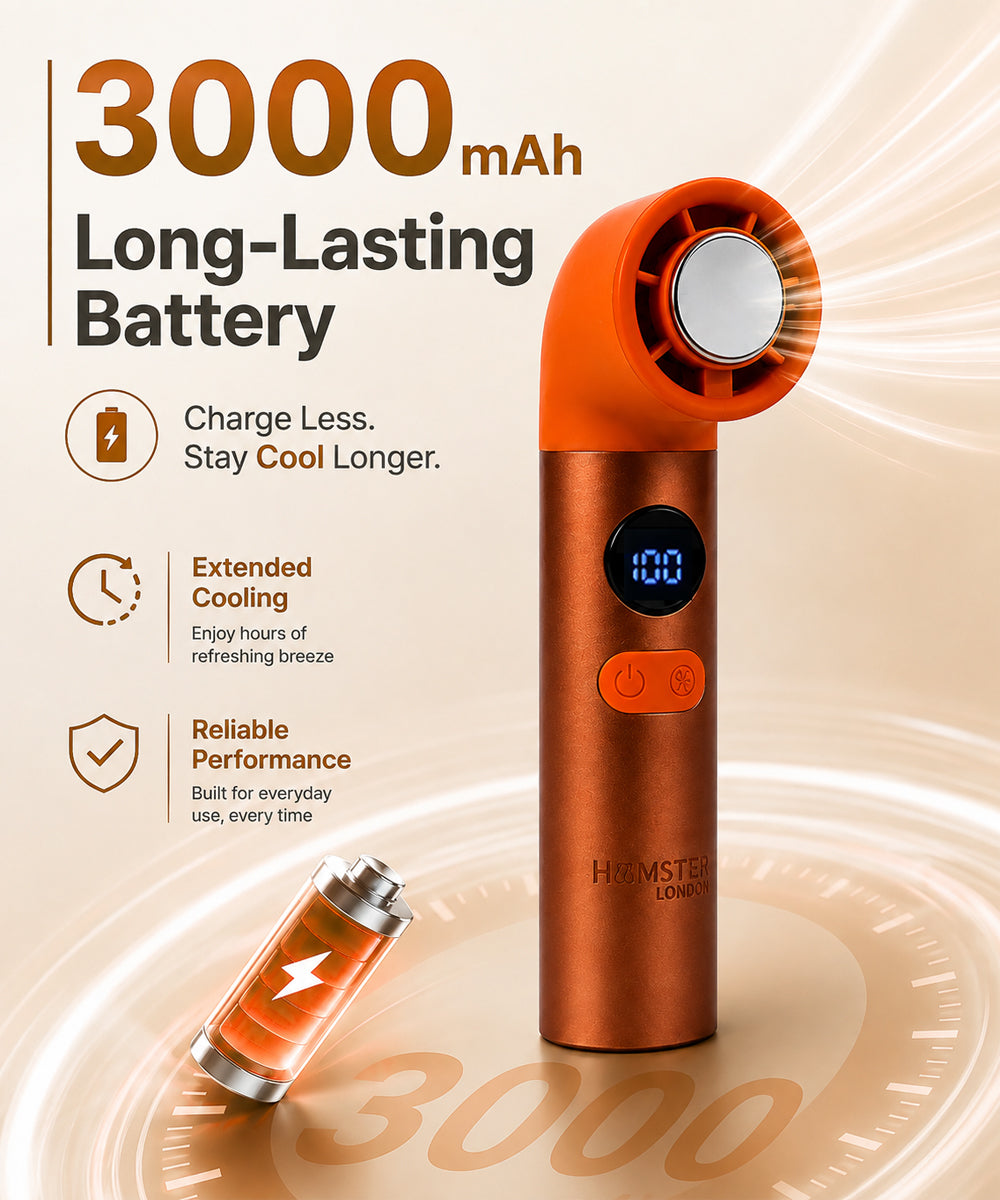 Hamster London Cold Compress Handheld Fan – Metallic Orange