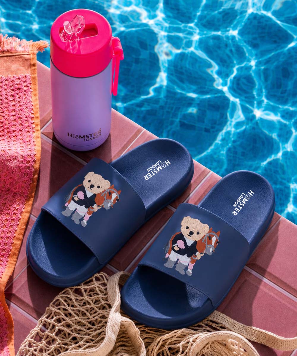 Hamster London Ted H Equestrian Slides Blue