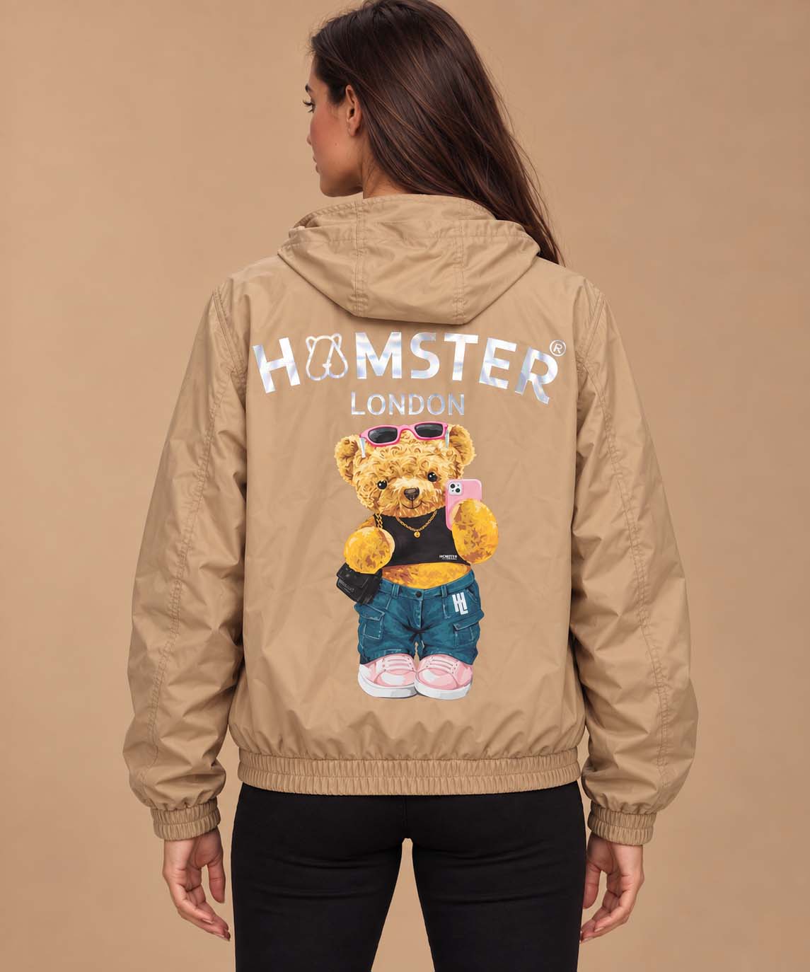 Hamster London TED H Hoodie Bomber Jacket Beige