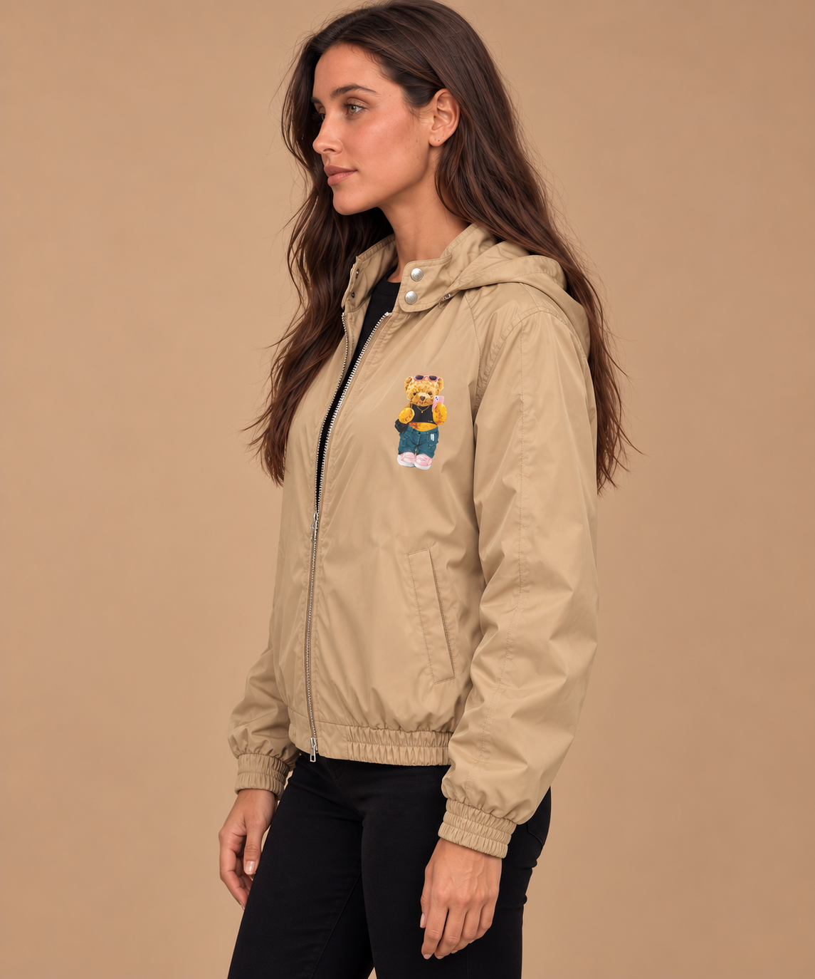 Hamster London TED H Hoodie Bomber Jacket Beige