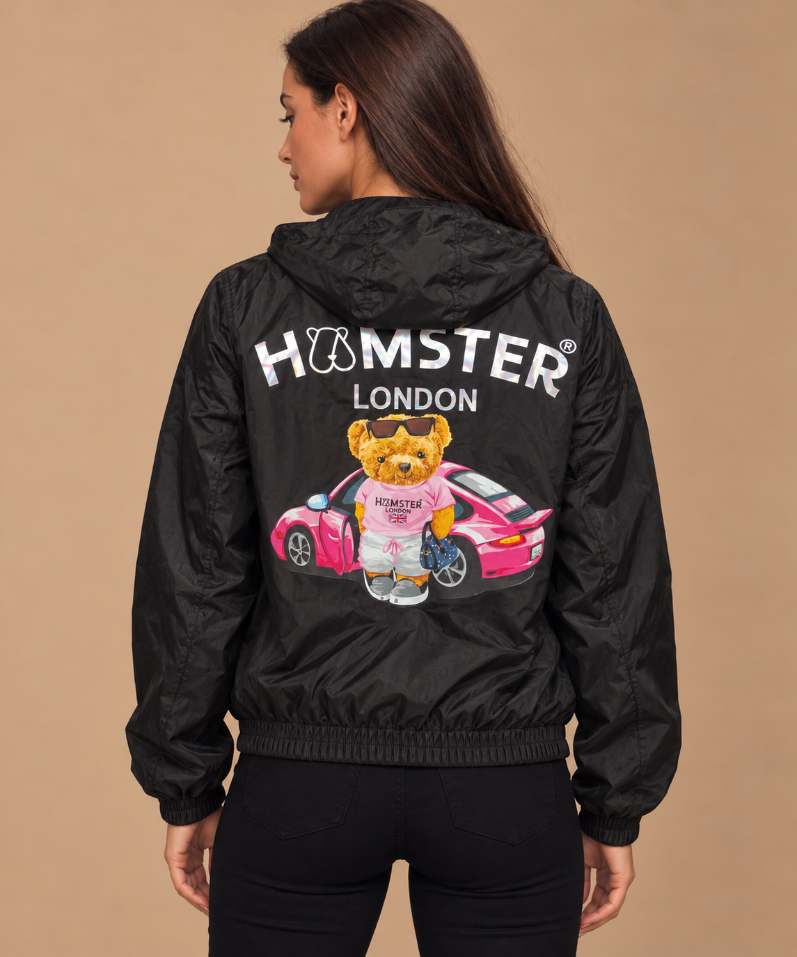 Hamster London TED H Hoodie Bomber Jacket Black